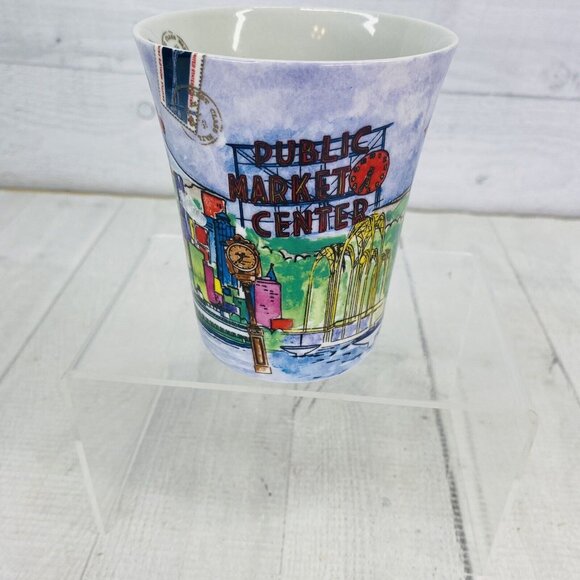 1981 The Postcard Factory I LOVE SEATTLE I LOVE SPACE NOODLE Graphic Mug Cup - Picture 2 of 12